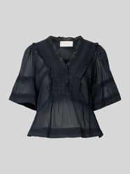 Regular Fit Bluse mit V-Ausschnitt Modell 'Evienne' von Neo Noir - 12