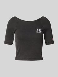 Top Slim Fit crop z wyhaftowanym logo od Champion - 34
