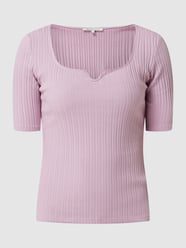 T-Shirt mit Rippenstruktur  von Tom Tailor Denim Lila - 27