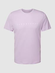 T-shirt z czystej bawełny z nadrukiem z logo od Jack & Jones Fioletowy - 30