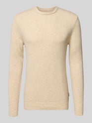 Gebreide pullover met ribboorden, model 'BRANKO' van Blend Beige - 11