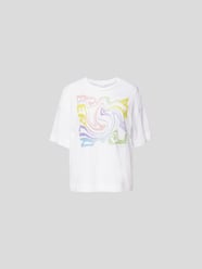 Oversized T-Shirt mit Label-Print von Lala Berlin Weiß - 18