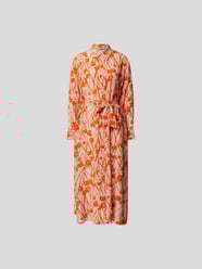 Seidenkleid mit floralem Muster von Lu Li Lina Orange - 6