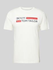 T-Shirt mit Label-Print Modell 'Type H' von Tom Tailor Denim Beige - 9