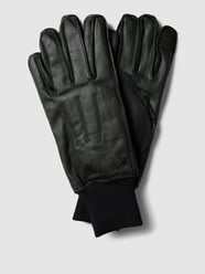 Lederhandschuhe mit Label-Prägung von Alpha Industries Schwarz - 38