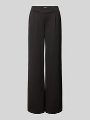 Wide leg stoffen broek in zwart met bandplooien, model 'Rizetta' van B.Young - 26