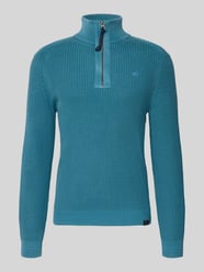 Bluza z kołnierzem o kroju slim fit z imitacji dzianiny od LERROS - 42