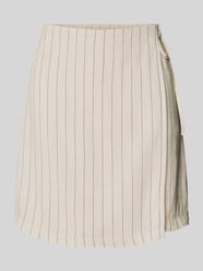 Leicht ausgestellter Mini-Rock aus Viskose-Leinen-Mix Modell 'PIA' von Pieces Beige - 15