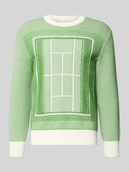 sweter z dzianiny o kroju regular fit z mieszanki bawełny model 'TENNIS COURT' od Lacoste - 3