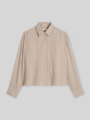 Cropped Langarmbluse mit Crinkle-Struktur von Marc O'Polo Beige - 6