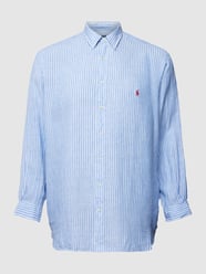 PLUS SIZE Leinenhemd mit Streifenmuster von Polo Ralph Lauren Big & Tall Blau - 1