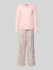 Pyjama met V-hals van Lauren Ralph Lauren Fuchsia - 45