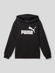 Hoodie mit Label-Print Modell 'ESS Big Logo Hoodie FL B' von Puma Grau / Schwarz - 18
