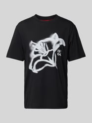 T-Shirt mit Label-Print Modell 'Dablumo' von HUGO Schwarz - 42