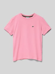 T-shirt met labeldetail van Lacoste Fuchsia - 4