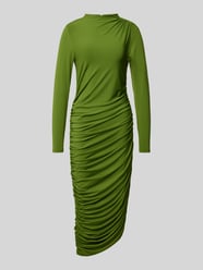 Maxikleid mit Raffungen und Stehkragen von Christian Berg Woman Selection Grün - 3