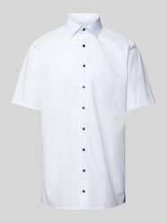 Modern Fit Business-Hemd mit Allover-Muster Modell 'Bergamo Kent' von OLYMP Weiß - 24