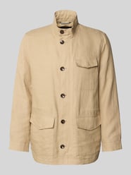 Leinenjacke mit Stehkragen und Pattentaschen von bugatti Beige - 2