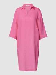 Knielanges Leinenkleid mit V-Ausschnitt von s.Oliver RED LABEL Pink - 11