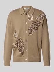 Strickjacke mit floraler Stickerei Modell 'GILOO' von DRYKORN Beige - 40