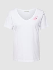 T-Shirt mit Motiv-Stitching von edc By Esprit Weiß - 6