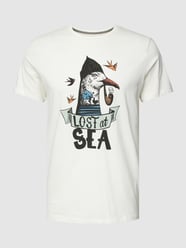 T-Shirt mit Motiv- und Statement-Print Modell 'SEE BIRD' von Blend Weiß - 8