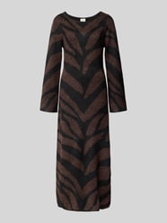 Midi-jurk in gebreide look, model 'Dasila' van ICHI - 32