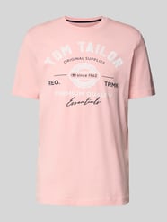 Regular fit T-shirt van puur katoen van Tom Tailor Fuchsia - 24