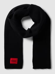 Schal mit Label-Patch Modell 'Zaff' von HUGO Grau / Schwarz - 17