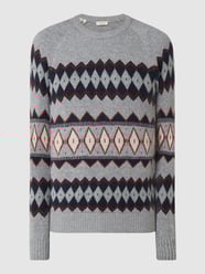 Sweter z norweskim wzorem z raglanowymi rękawami od Selected Homme Szary - 16