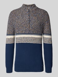 Bluza o kroju slim fit z kołnierzem i efektem dzianiny model ‘Mouline’ od RAGMAN - 8