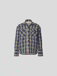 Hemdjacke mit Tartan-Karo von Greg Lauren Blau - 11