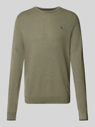 Gebreide pullover met ribboorden van Lerros Groen - 30