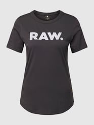 T-Shirt mit Rundhalsausschnitt und Label-Print von G-Star Raw Grau - 13