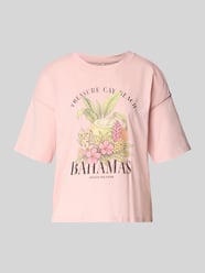 Pudełkowy krój t-shirt z czystej bawełny model 'LUCY' od ONLY Fuksjowy - 27