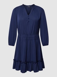 PLUS SIZE knielanges Kleid mit V-Ausschnitt Modell 'KINSLIE' von Lauren Ralph Lauren Curve Blau - 5