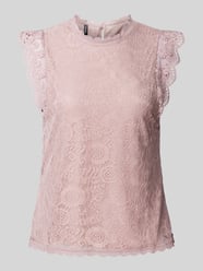 Top mit Spitzenbesatz von Pieces Rosa - 3