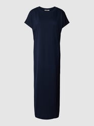 Midikleid mit geripptem Rundhalsausschnitt von Esprit Blau - 28
