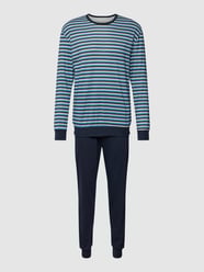 Pyjama mit Streifenmuster Modell 'RELAX' von Calida Blau - 37