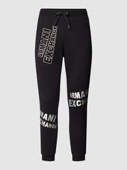 Spodnie dresowe z wyhaftowanym logo od ARMANI EXCHANGE Czarny - 34