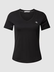 T-shirt PLUS SIZE z nadrukiem z logo model ‘MONOLOGO’ od Calvin Klein Jeans Plus Czarny - 32