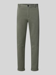 Spodnie materiałowe o kroju slim fit z podwiniętymi nogawkami od Lindbergh - 12