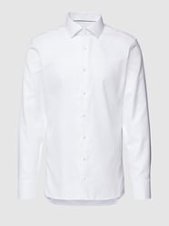 Slim Fit Premium Shirt mit Allover-Muster von Eterna Weiß - 27