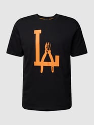 T-shirt met labelprint, model 'Meccano' van BOSS Orange Grijs / zwart - 44