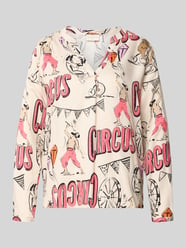 Blusenshirt mit V-Ausschnitt von Milano Italy Pink - 6