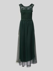 Długa sukienka z obszyciem koronką model ‘LYNNEA’ od Vila Zielony - 9