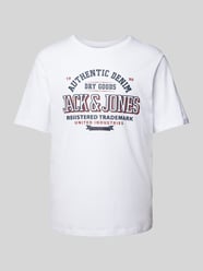 T-Shirt mit Label-Print Modell 'ELOGO' von Jack & Jones Weiß - 35