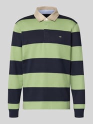 Regular fit Poloshirt met streepmotief en Labelstitching van Fynch-Hatton - 45