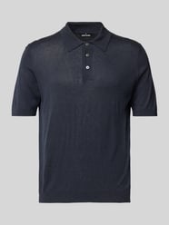 Koszulka polo jedwabna o kroju slim fit z prążkowanymi wykończeniami od GRAN SASSO - 1