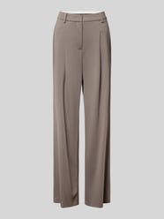 Flared pantalon met bandplooien van Luisa Cerano Bruin - 18